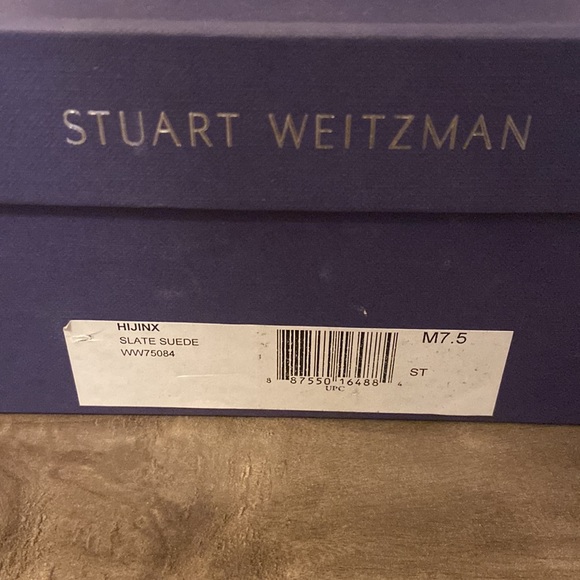 Stuart Weitzman HIJINX Slate Suede Block Heels Size: 7.5 - Picture 3 of 7